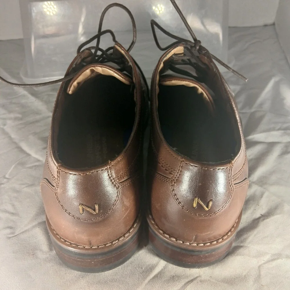 Nunn Bush Mens 10M Brown Leather Oxford‎ Dress Shoes Comfort Gel
